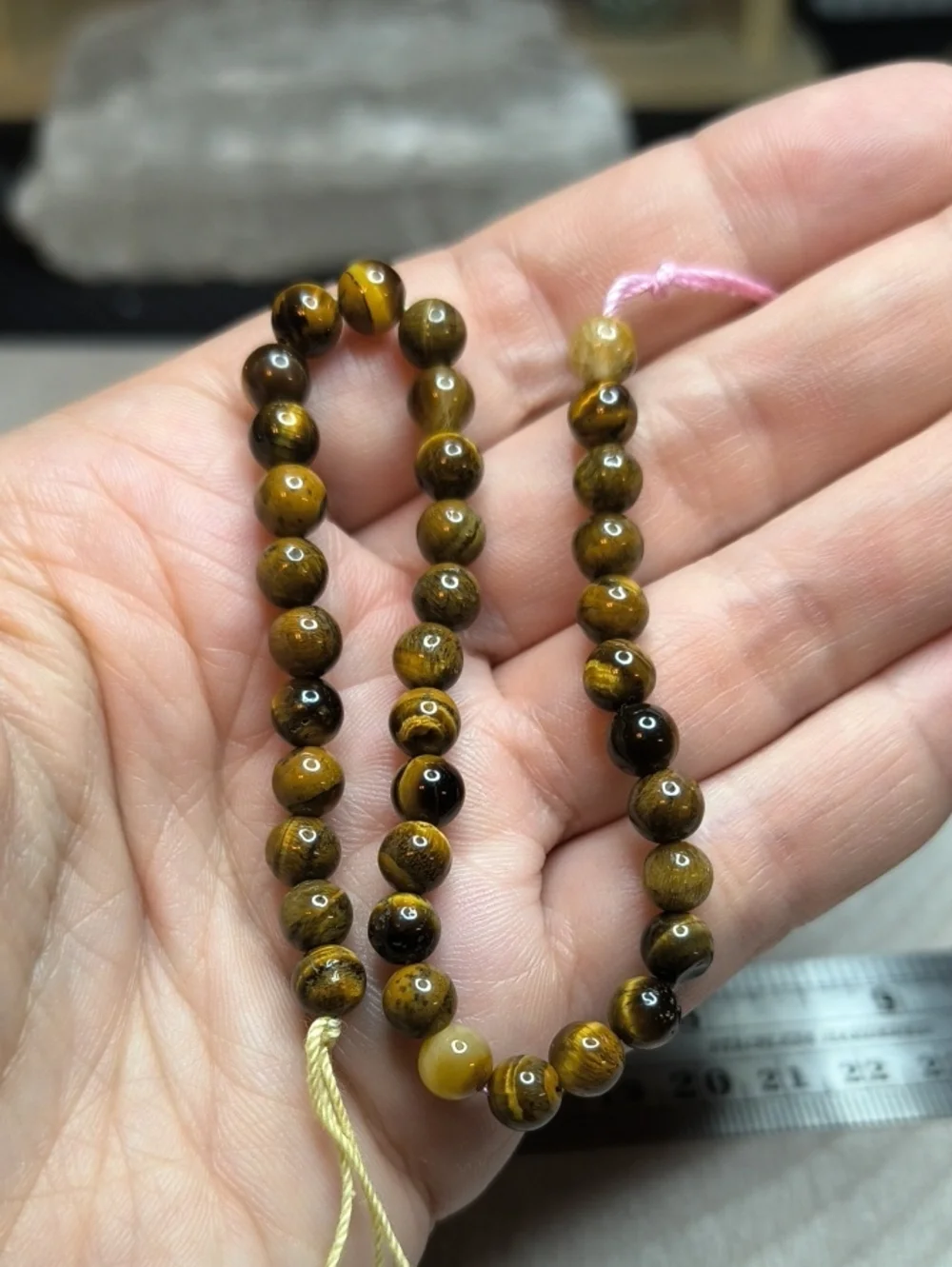 #4- 6mm Natural Tiger’s Eye 8-Inch Bead Strand
